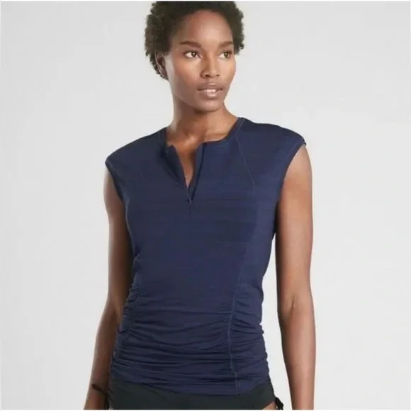 Athleta Women’s Small Sleeveless Athletic Tunic Top Ruched Performance Stretch - Picture 1 of 9